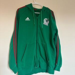 Adidas Men’s Green Mexico National Team Full Zip DNA Hoodie Green
